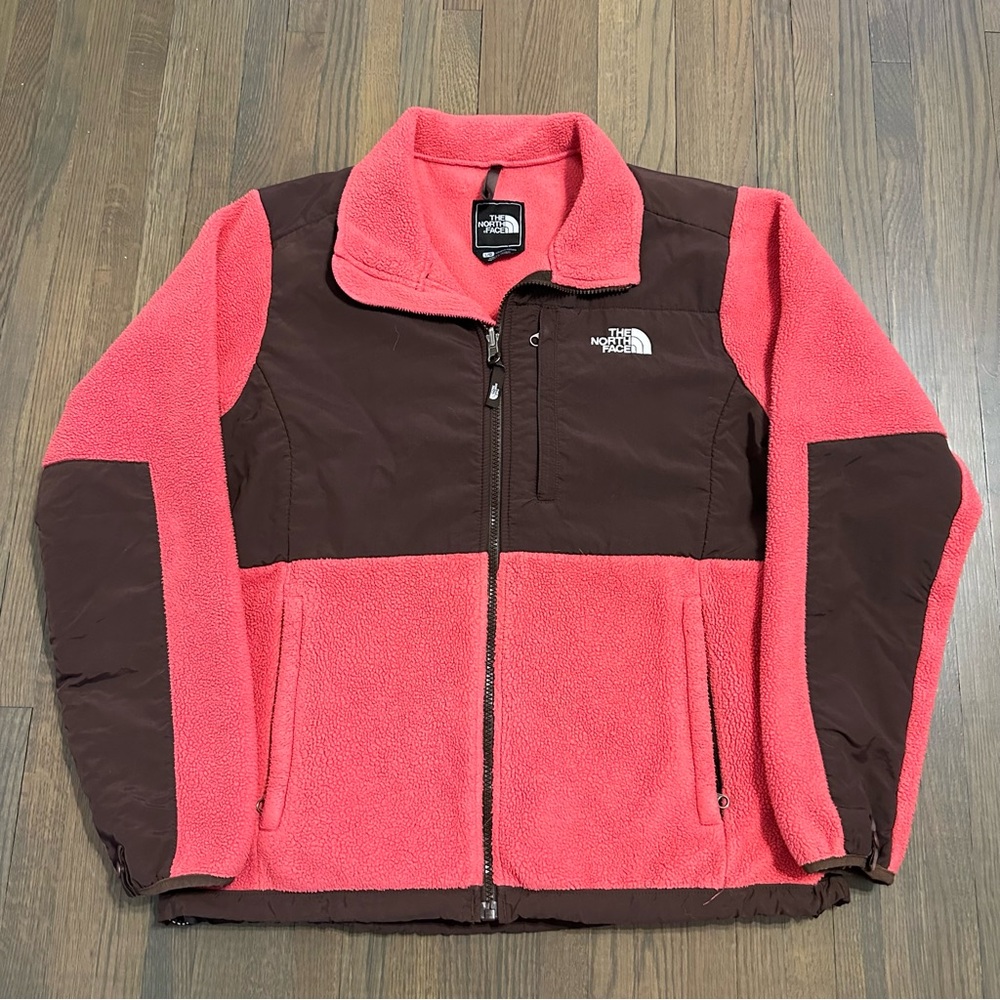 The North Face Denali pink brown zip up fleece jacket